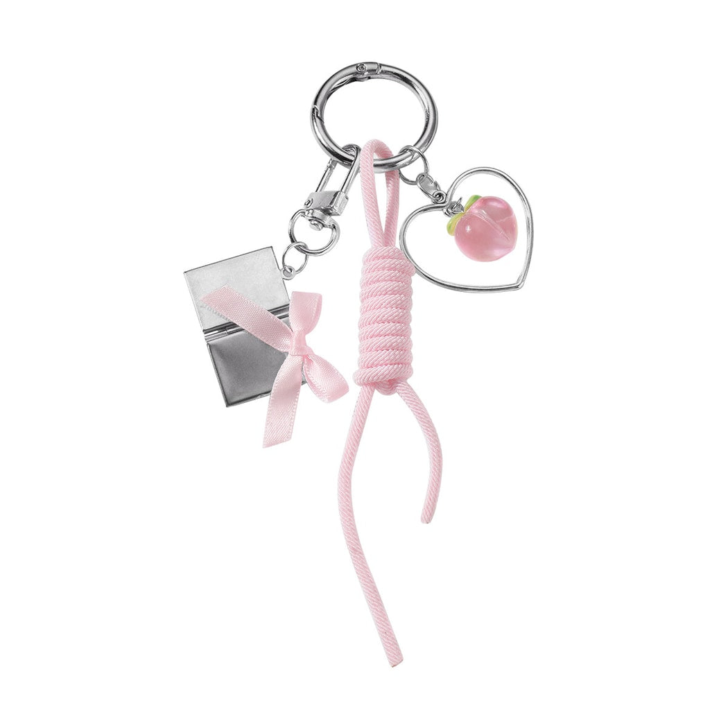 Keypus - Y2K Pink Peach Heart Accent Keychain