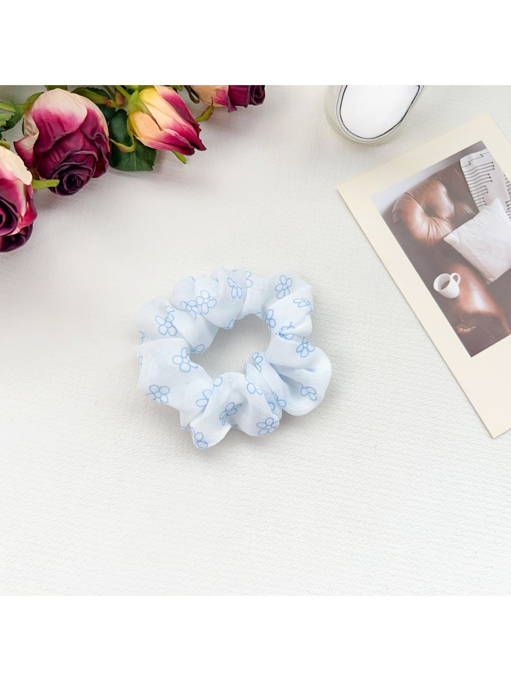 Gifty - Ink Wash Print Ruched Scrunchie