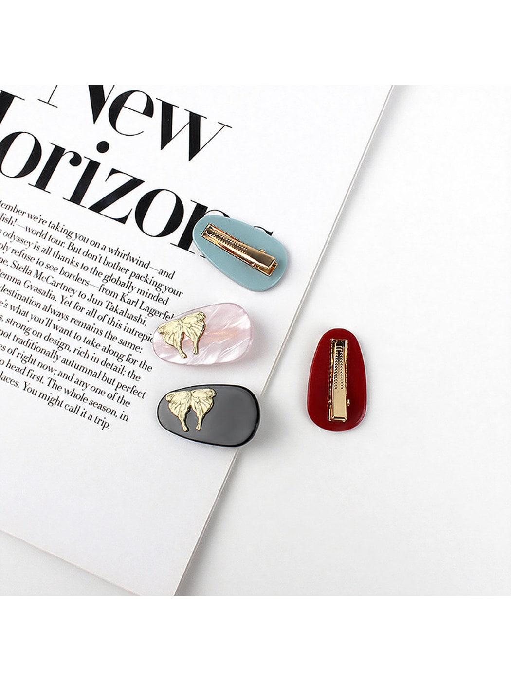 Beau - Alloy Butterfly Detail Acetate Hair Clip