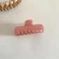 Beau rectangular hair clip in pastel purple shown from side angle