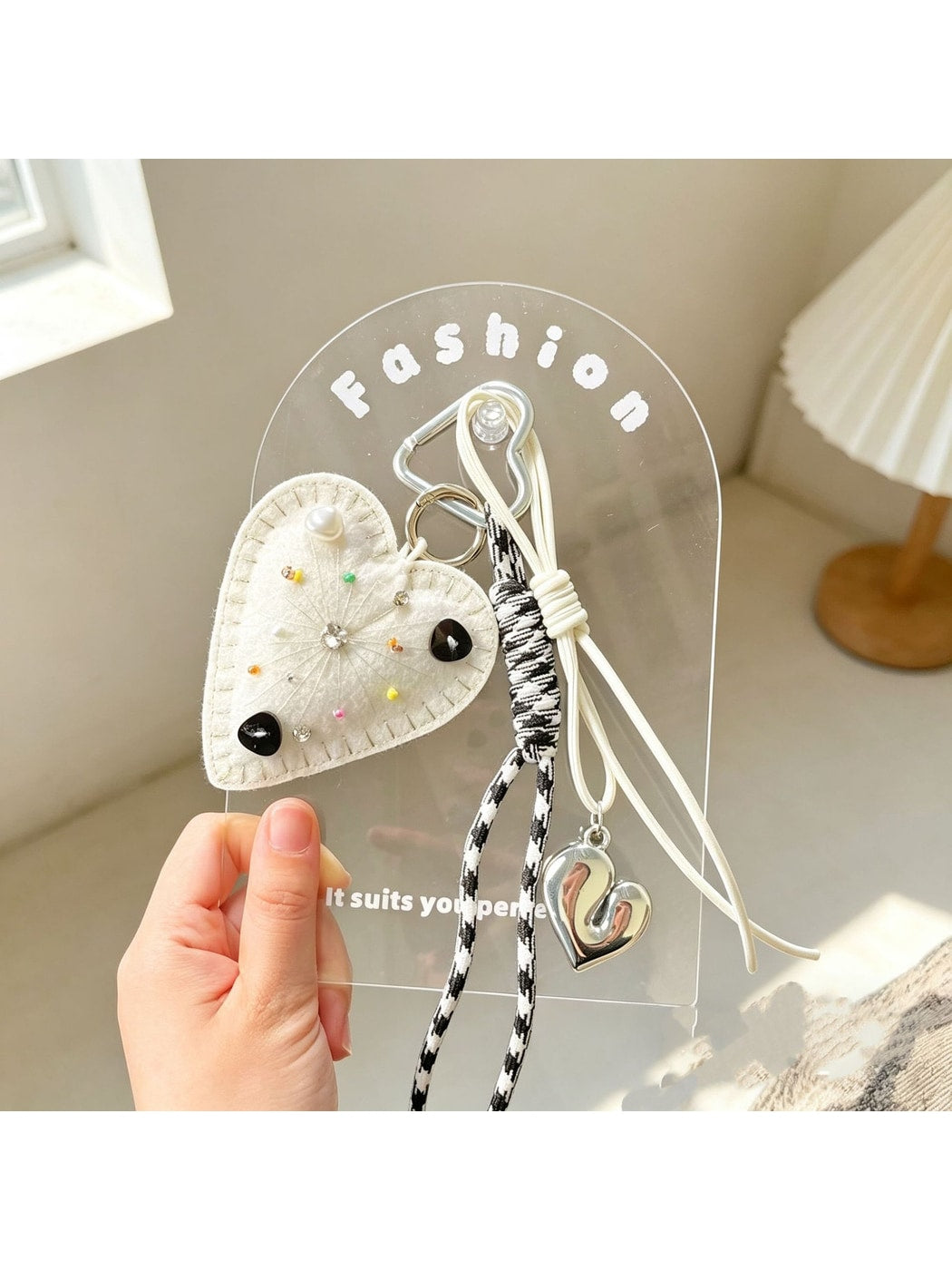 Keypus - Heart Bag Charm with Cord Tassel Keychain