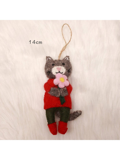 Feltery - Cute Plush 3D Cat Keychain Key Ring Bag Charm