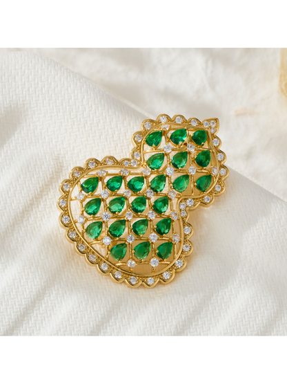 Brovia - Openwork Gourd Shape Alloy Brooch