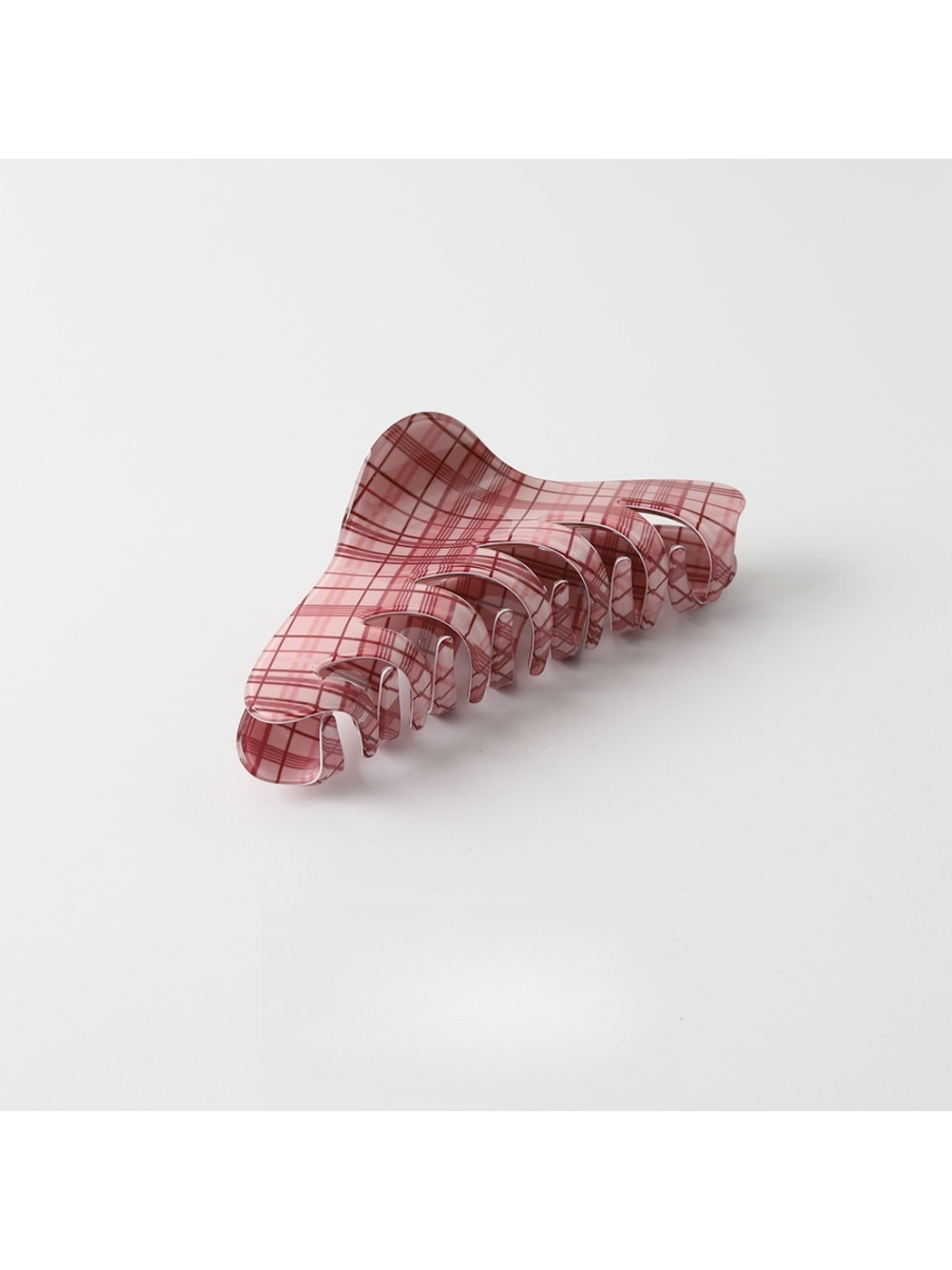 Beau - Pink Checkered Multi Shape PVC Claw Clip