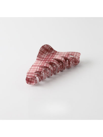 Beau - Pink Checkered Multi Shape PVC Claw Clip