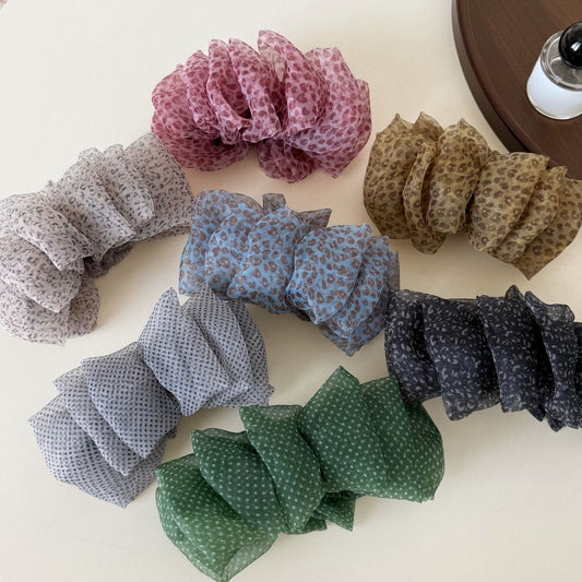 Beau - Leopard Print Organza Banana Clip