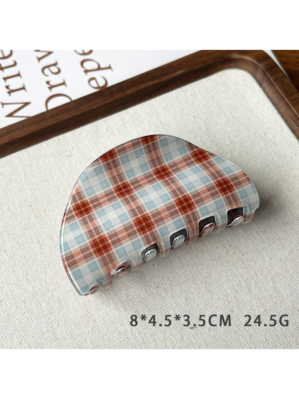 Beau - Modern Minimalist Plaid Hair Claw Clip