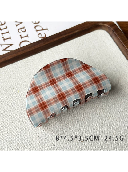 Beau - Modern Minimalist Plaid Hair Claw Clip