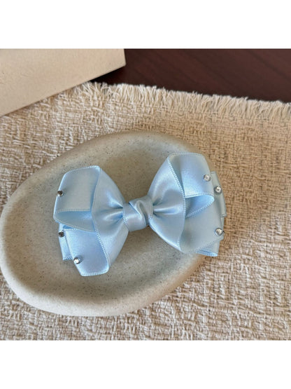 Beau - Layered Satin Look Sparkle Bow Hair Clip