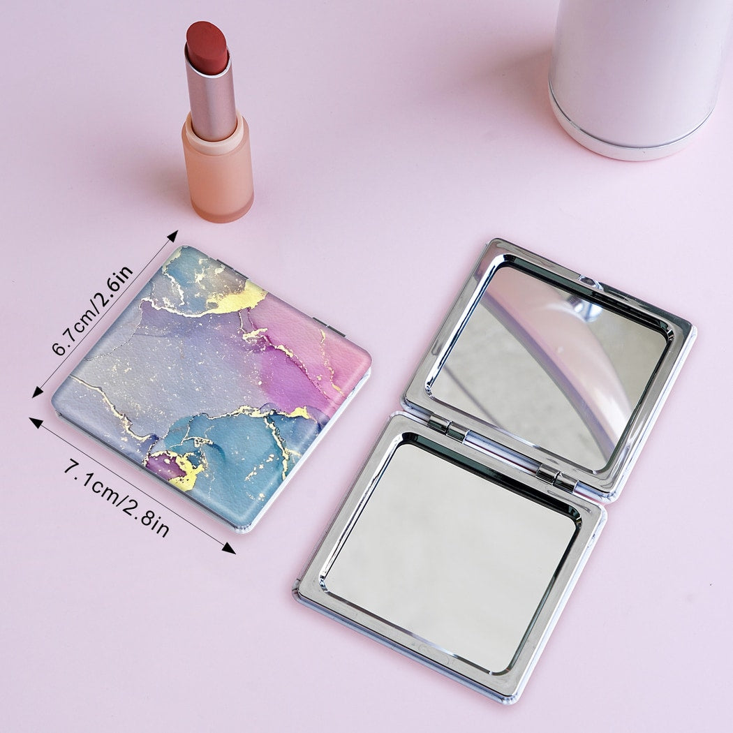 Mirroray - Marble Print Folding Touch-Up Makeup Mirror