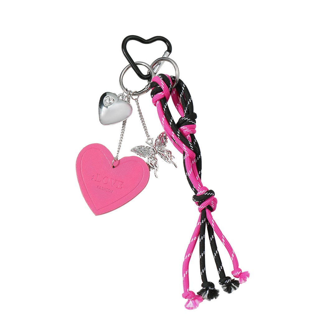 Keypus - Heart and Butterfly Pendant Keychain