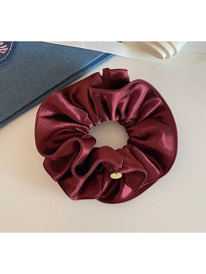 Gifty - Elegant Double Layer Ruched Satin Scrunchie