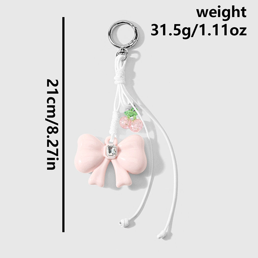 Keypus - Cute Bow and Cherry Charm Keychain