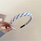 Gifty - Thin Band Blue Plaid Headband