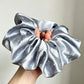 Gifty - Glossy Floral Print Ponytail Hair Scrunchie