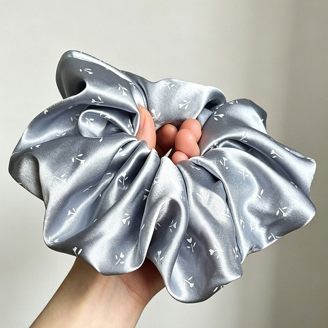 Gifty - Glossy Floral Print Ponytail Hair Scrunchie