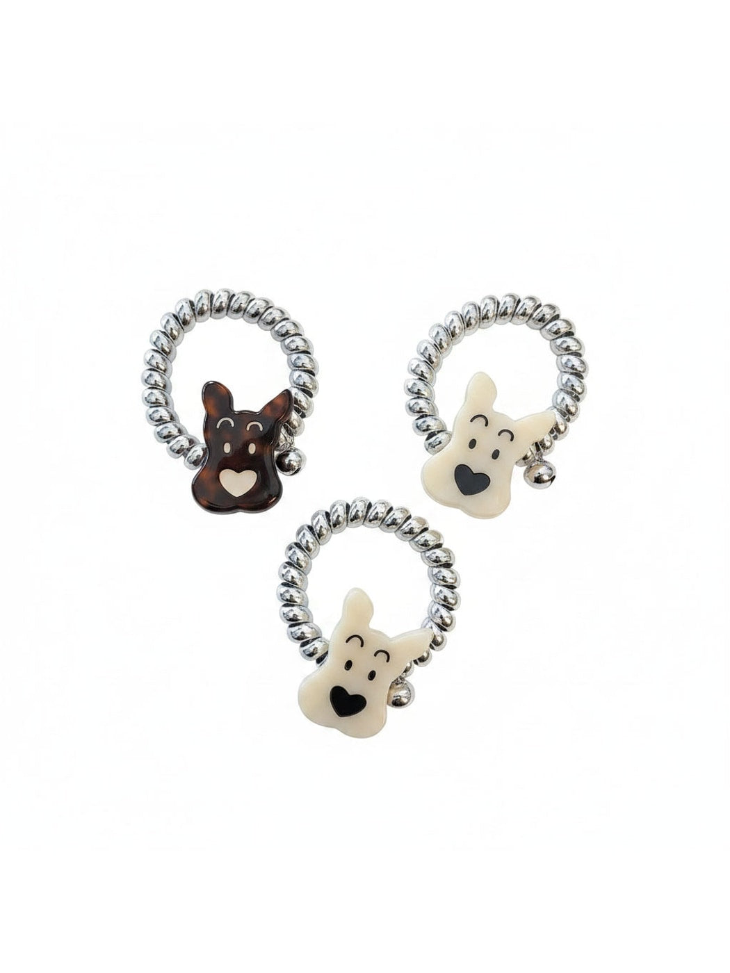 Gifty - Cute Dog Charm Telephone Cord Spiral Hair Tie