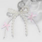 Keypus - Beaded Ribbon Bow Pendant Key Ring Keychain