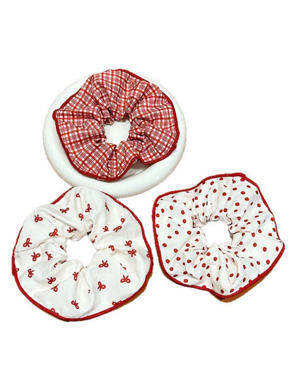 Gifty - Red Grid Ripple Dot Hair Circle