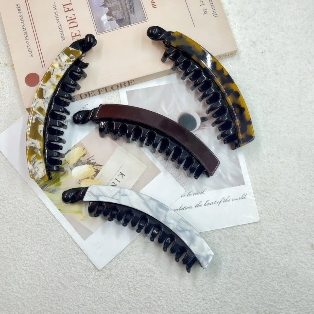 Beau - Curved Mottled Banana Hair Clip