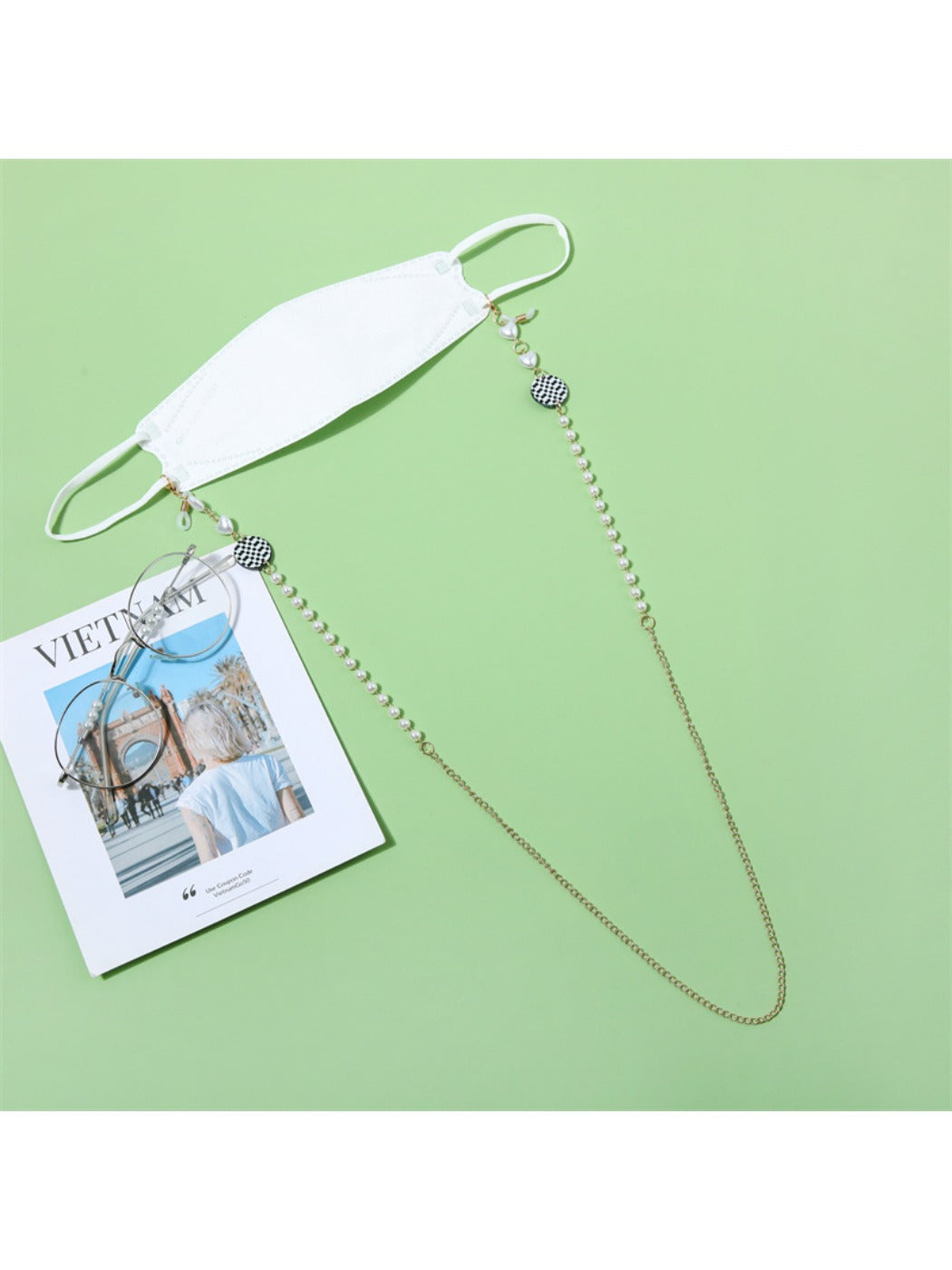 Velra - Checkerboard Beaded Eyeglass Strap