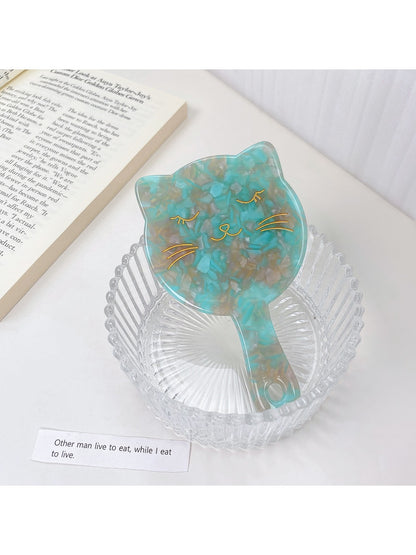 Mirroray - Acetate Cat Handheld Mirror Portable Vanity