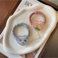 Gifty - Floral Print Heart Detail Elastic Hair Tie