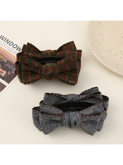 Beau - Textured Bow Bun Styling Banana Clip