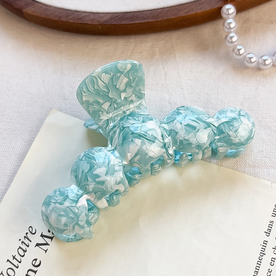 Beau - Round Wave Acetate Plate Claw Hair Clip