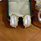 Earedge - Oval Earrings With Iridescent Finish