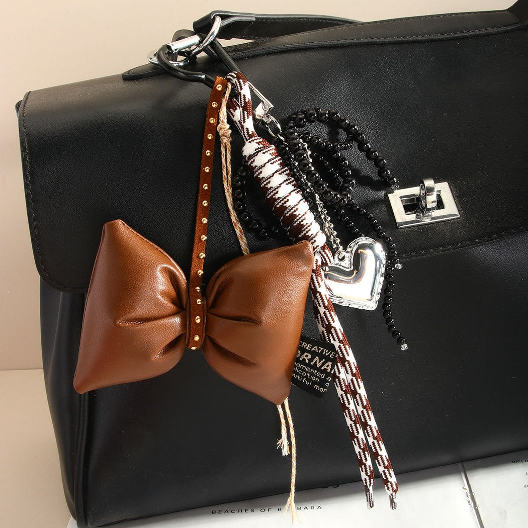 Keypus - Bow Heart Woven Cord Keychain Bag Charm