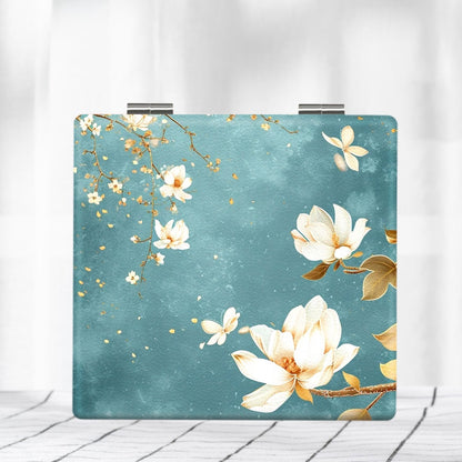 Mirroray - Rectangle Blossom Pattern Travel Makeup Mirror