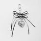 Keypus - Silver Tone Bow and Heart Keychain