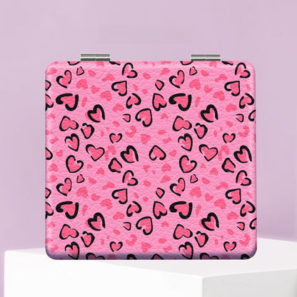 Mirroray - Heart Print Folding Desktop Touch Up Mirror