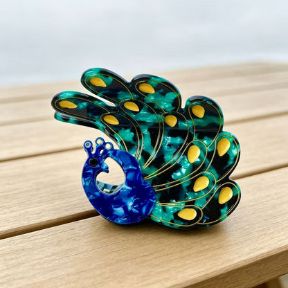 Beau - Decorative Peacock Style Acetate Claw Clip