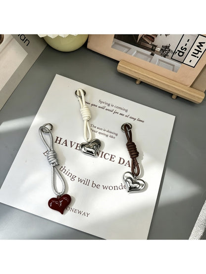 Keypus - Minimalist Heart Pendant Faux Leather Keychain