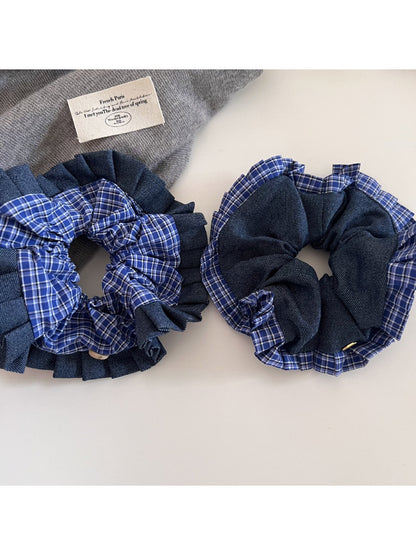 Gifty - Retro Plaid Pleated Hair Loop