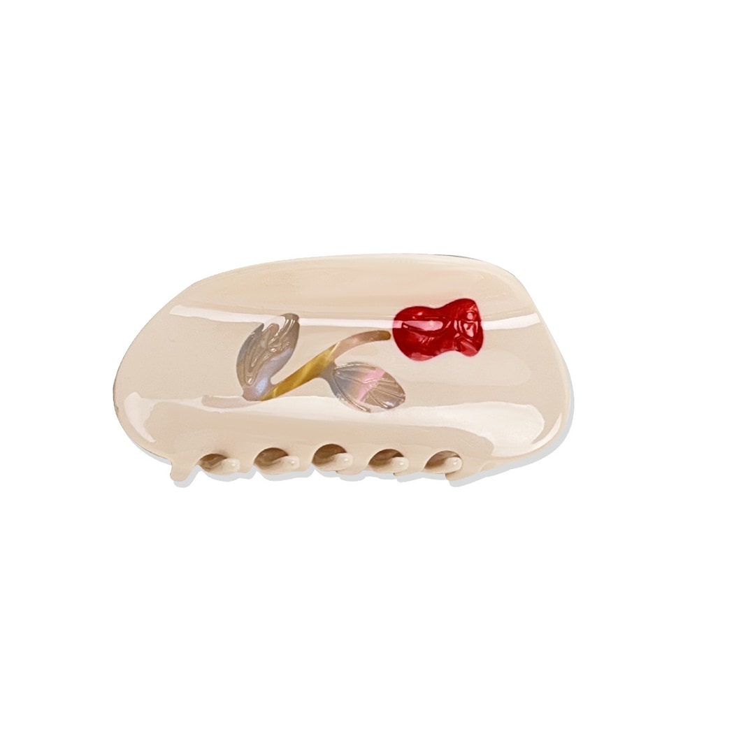 Beau - Half Moon Rose Detail Claw Clip