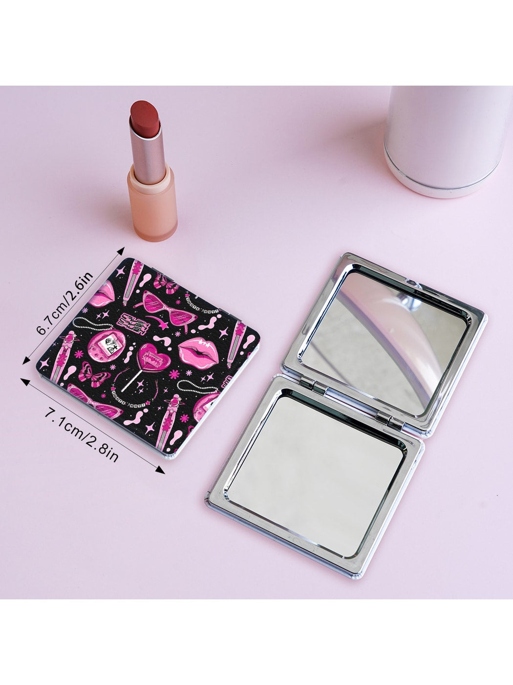 Mirroray - PU Case Square Portable Makeup Touch-Up Mirror