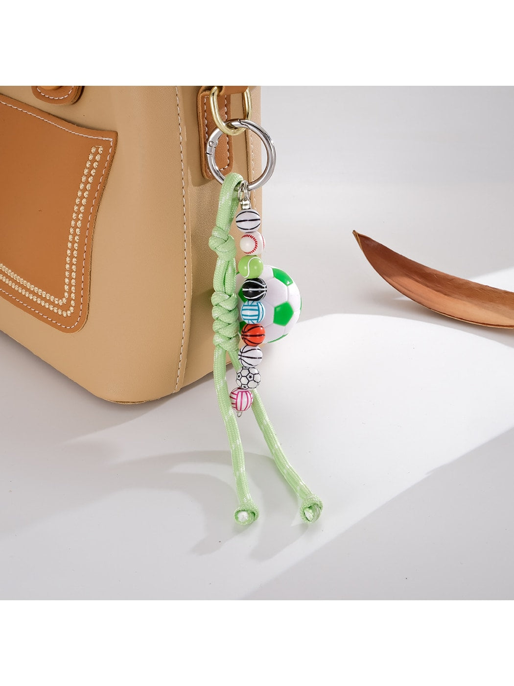 Keypus - Braided Beaded Soccer Ball Bag Charm