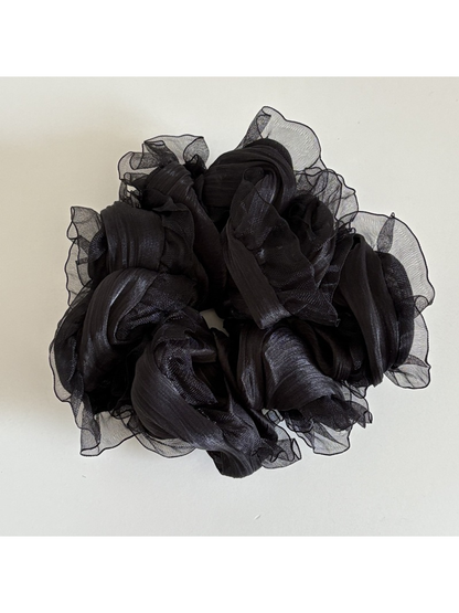 Gifty - Ruffled Cloud Shape Lace Trim Scrunchie