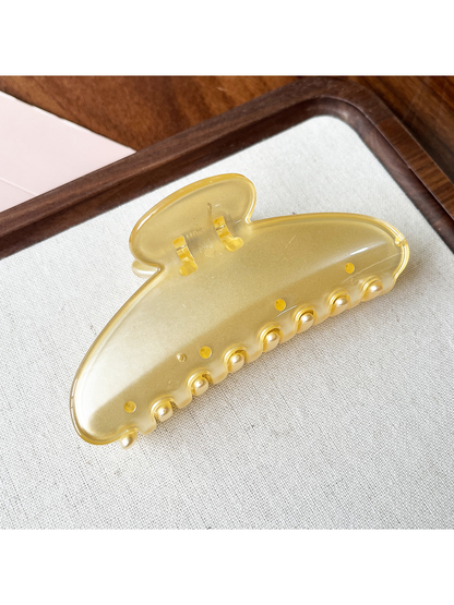 Beau - Large Bow Ring Detail Geometric PC Claw Clip