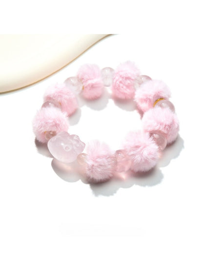 Lovra cute sweet beaded bracelet with pastel-colored round beads on a white background