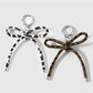 Keypus - Leopard Pattern Bow Faux Leather Bag Charm Keychain