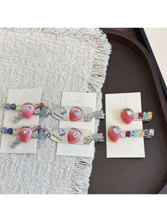 Beau - Cute Strawberry Side Barrette Alloy Hair Clip