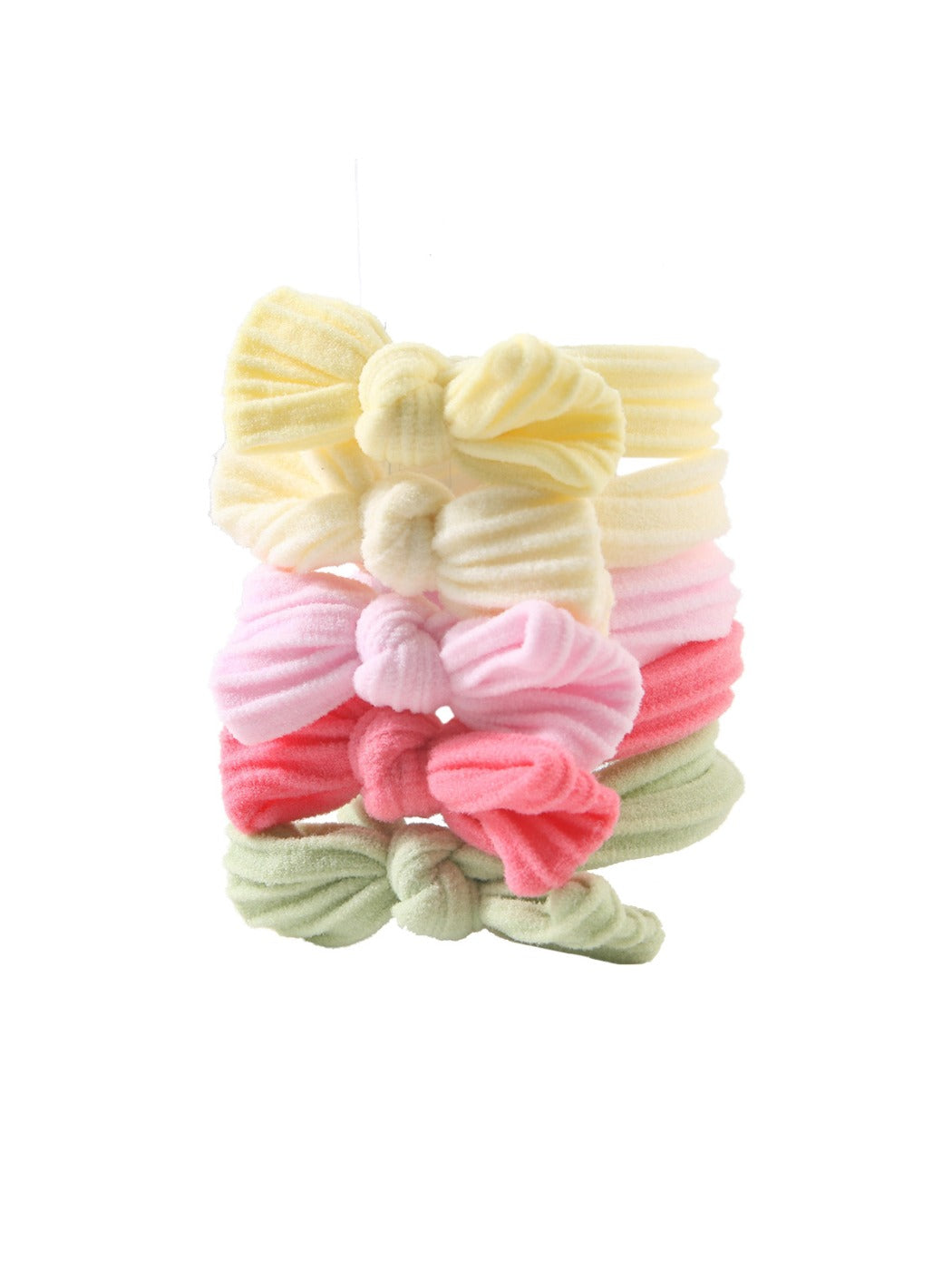 Gifty - Macaron Color Bow Hair Tie Set