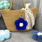 Keypus - Flower Pompom Bag Charm Keychain