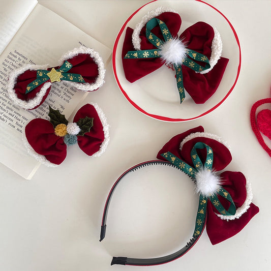 Beau - Sweet Christmas Plush Bow Hair Accessories