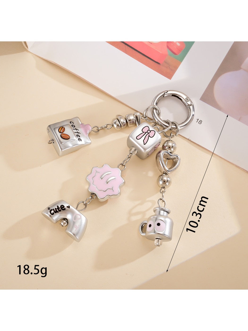 Keypus - Acrylic Alloy Bag and Bow Pendant Keychain
