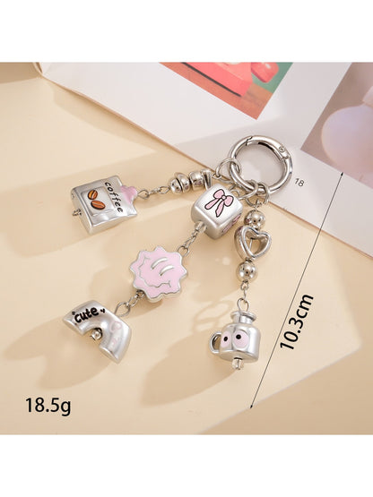 Keypus - Acrylic Alloy Bag and Bow Pendant Keychain